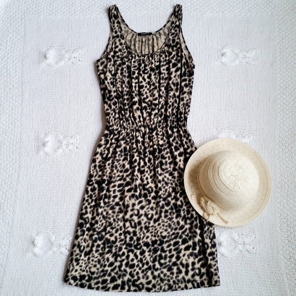 SALE Black and cream leopard summer dress, sz S